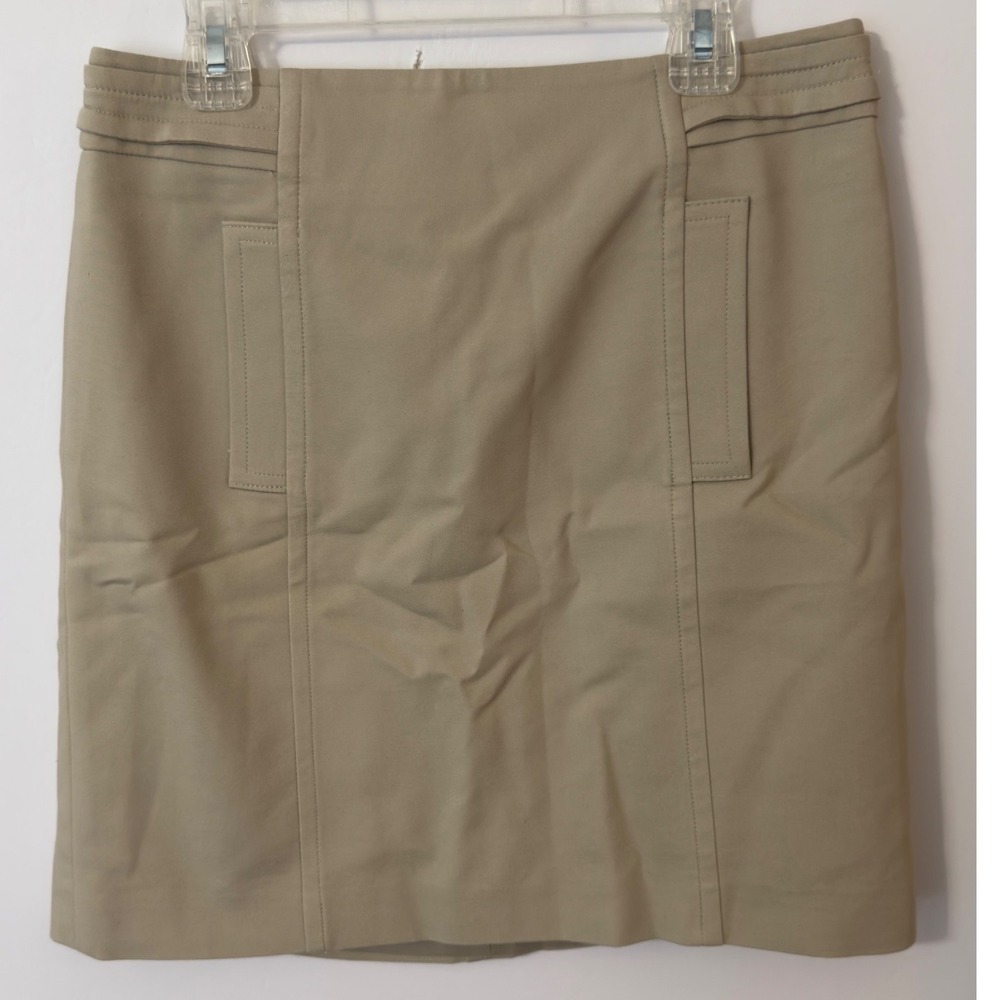 Ann Taylor Skirt Size 0‎ Beige A-Line Mini Cotton Blend Career Casual